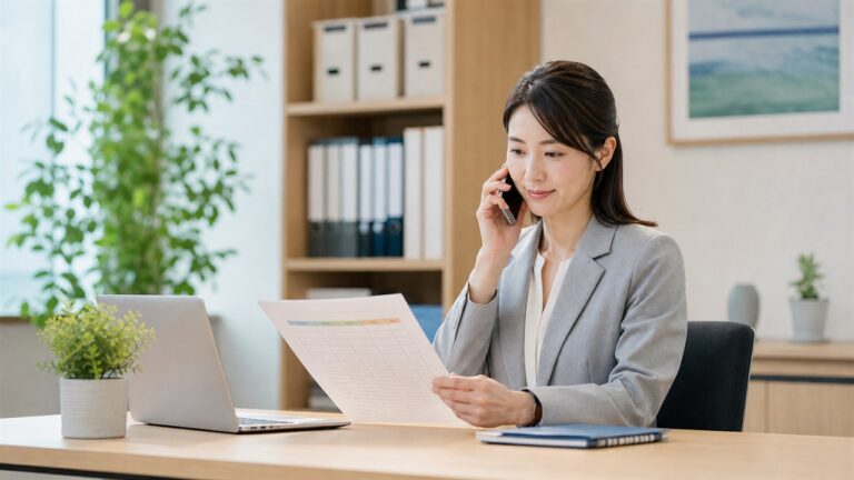 人事担当者が休職中の従業員へ配慮して連絡する様子